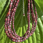 Multi-row bracelet made of natural Garnet